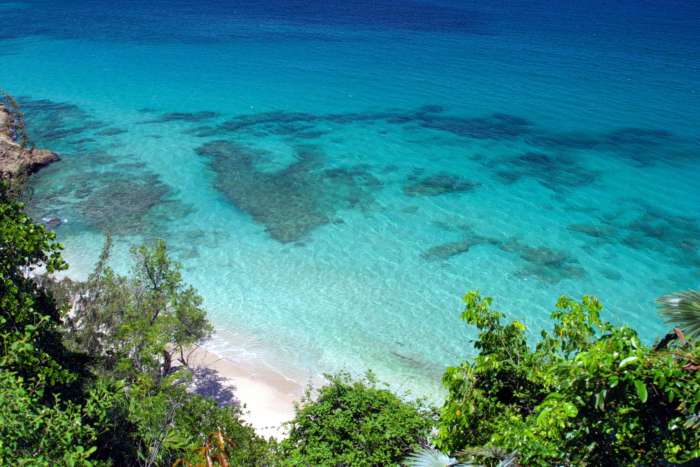 Aerial view of clear sea in Guardalavaca