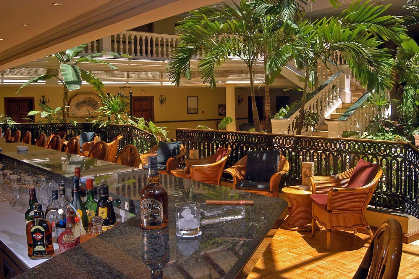 Lobby bar at the Parque Central hotel in Havana, Cuba