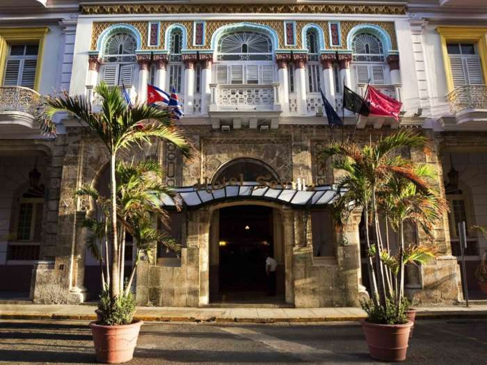 Main entrance to the Hotel Sevilla in Havana, Cuba