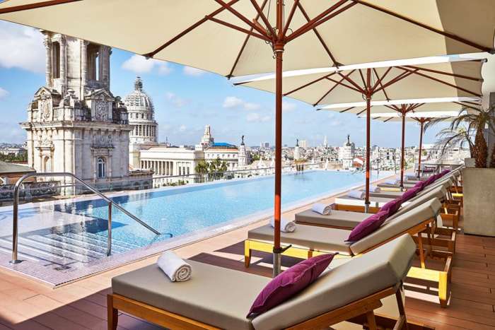 Rooftop pool at the Kempinski Havana hotel in Cuba