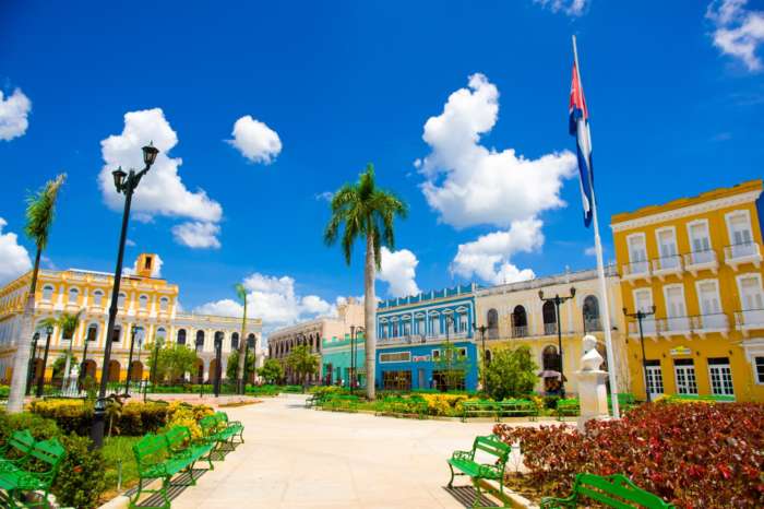 Main plaza in Sancti Spiritus, Cuba