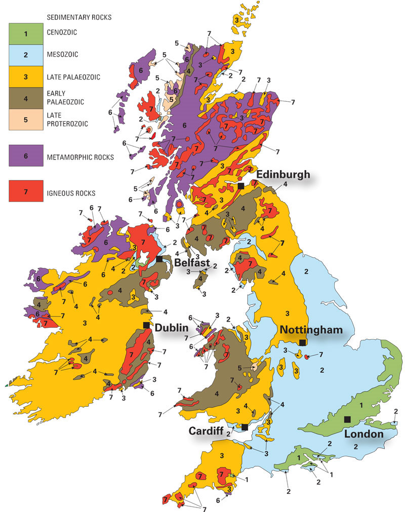 Geological Map Of Britain - Ashlan Ninnetta