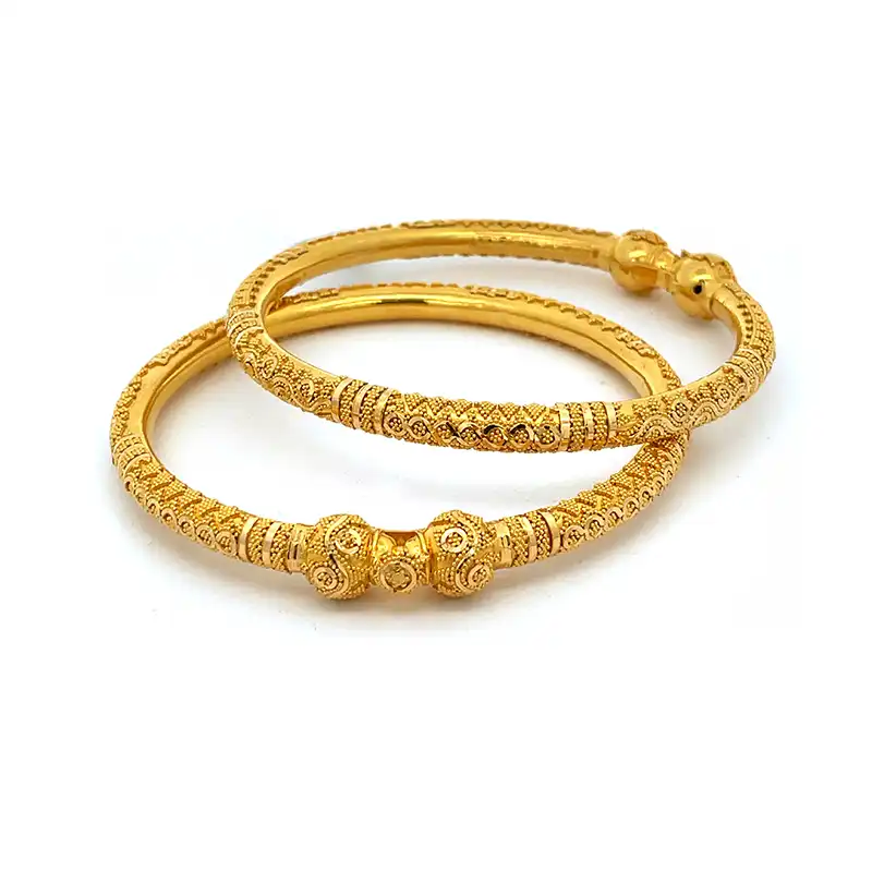 Yellow Gold Bangle Set - Size 2.8