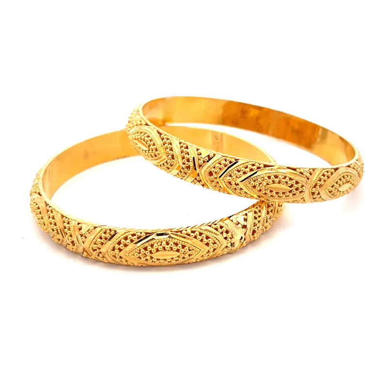 22K Gold Bangle Set of 2 - Size 2.5