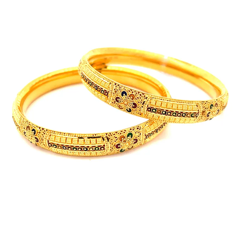 22K Gold Bangle Set of 2 - Size 2.6