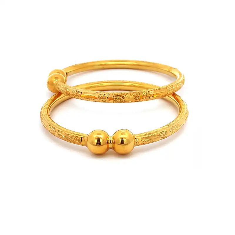 Yellow Gold Bangle Set, Size 2.4