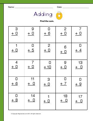 Addition Facts | First Grade Math Worksheets | Biglearners