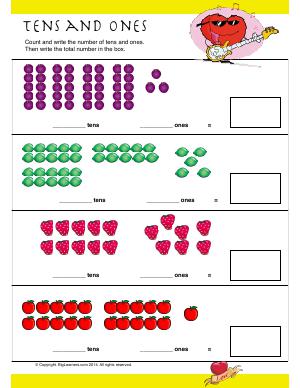 Convert Numbers Between Tens and Ones | First Grade Math Worksheets ...