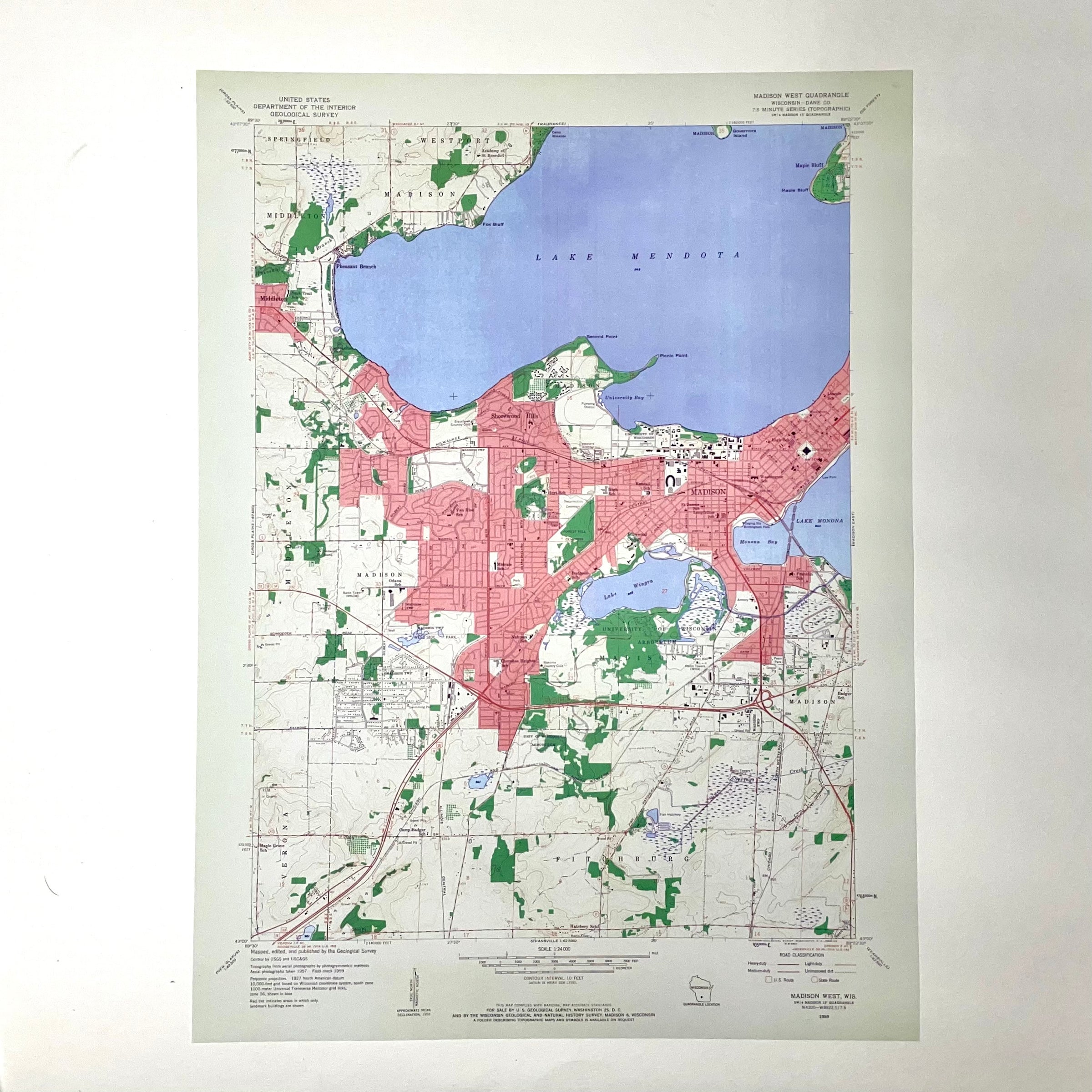 Wisconsin Topographical Map - Vintage Map Reproduction – Big Wheel Press