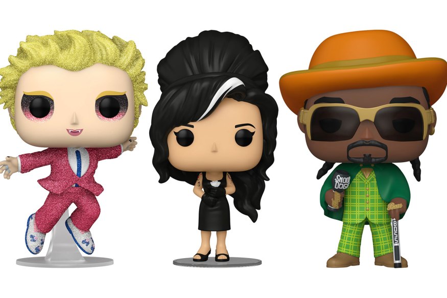 Ed Sheeran, Amy Winehouse and Snoop Dogg Funko Pop figures