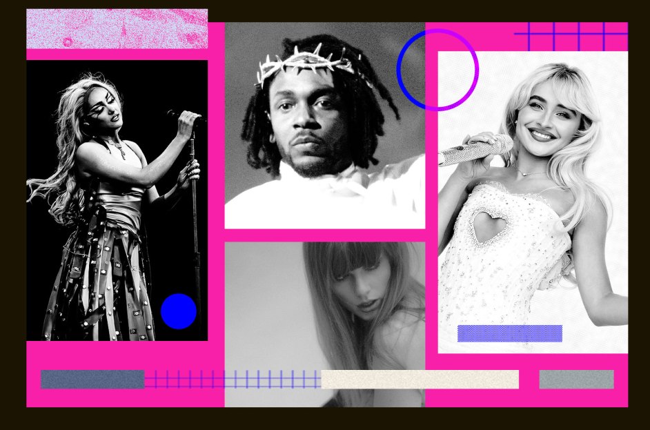 Chappell Roan, Kendrick Lamar, Sabrina Carpenter and Taylor Swift