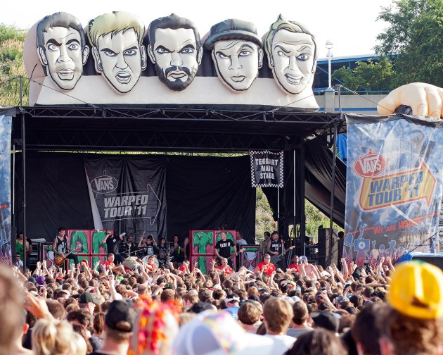 A Day to Remember performs onstage during the 2011 Vans Warped Tour at the Marcus Amphitheater on July 19, 2011 in Milwaukee, Wisconsin.