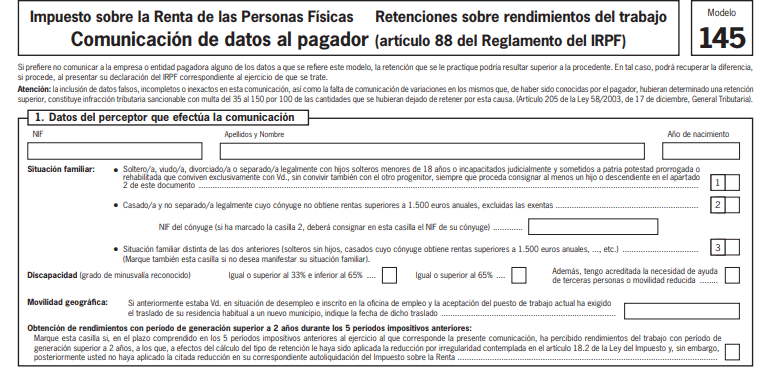 Qué es y cómo rellenar el Modelo 145? - Billin