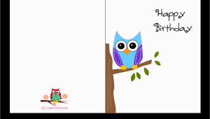 Print A Birthday Card Online Free Printable Cute Owl Birthday Cards