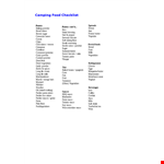 Food Packing List Template For Vacation example document template