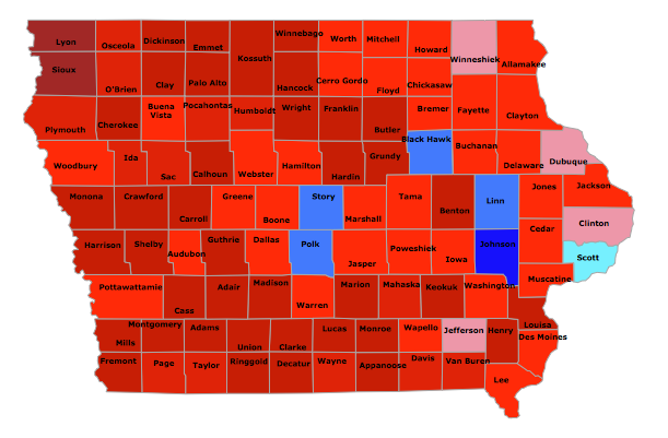 Iowa's no bellwether anymore-and neither is Cedar County - Bleeding ...