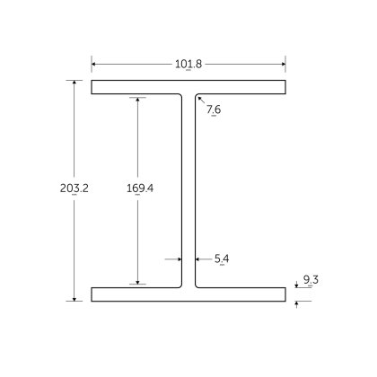 203 x 102 x 23KG Universal Beam - BSEN10025-2 S355J0