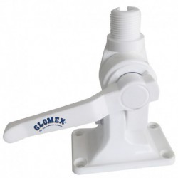 Glomex 4-Way Nylon Heavy-Duty Ratchet Mount w/Cable Slot & Built-In Coax Cable Feed-Thru 1"-14 Thread