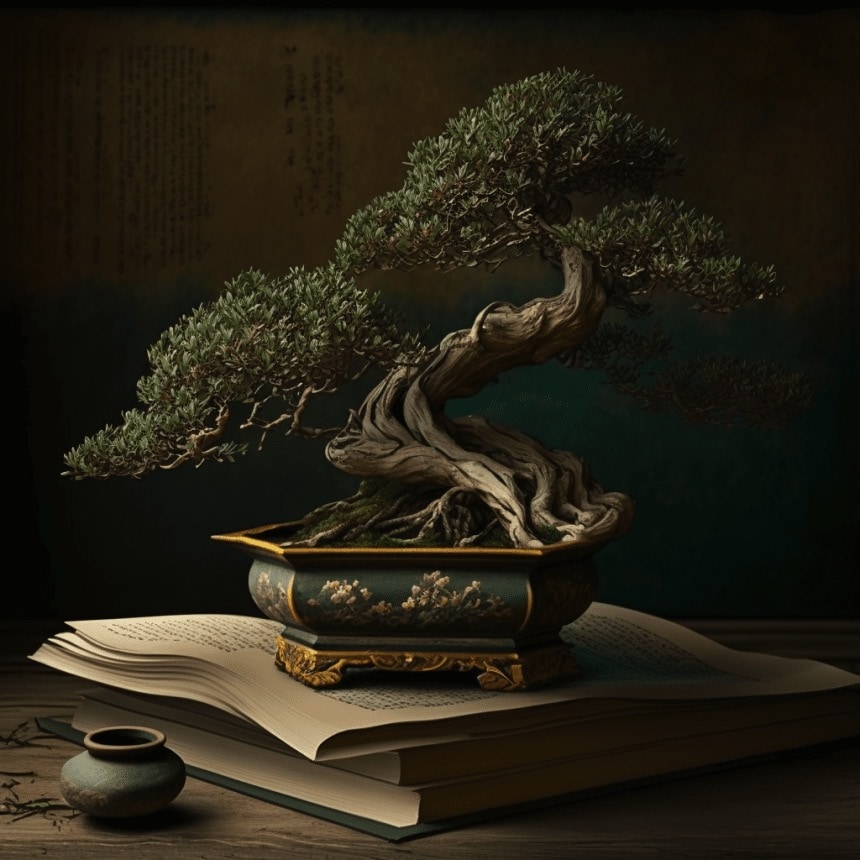 A Johannes Vermeer bonsai design, generated by AI