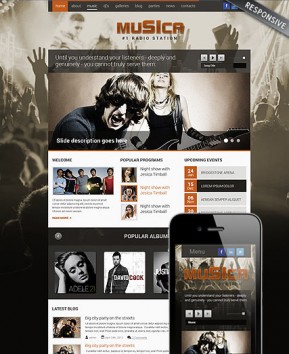 Music Theme Wordpress template ID: 300111699