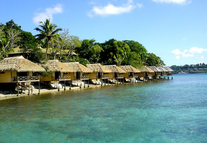 bungalows near the water