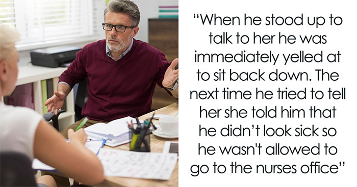 Teacher Reduced To Tears After Dad Berates Her For Ignoring His Son's Warnings That He's Unwell