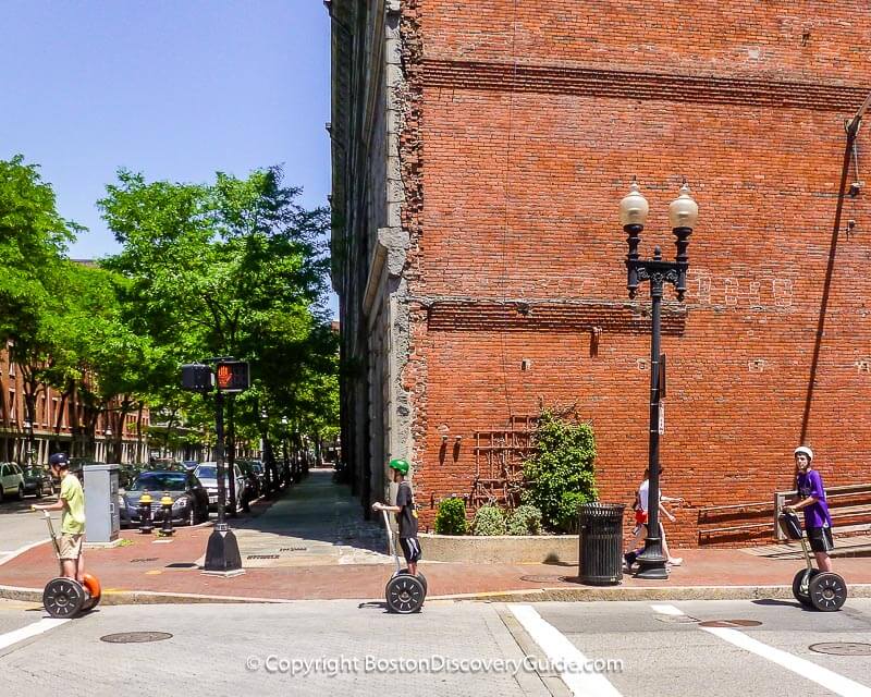 Segway riders in Boston's North End