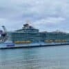 a large cruise ship in the water