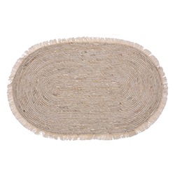 Alfombra Oval Tejida Natural 80x60cm