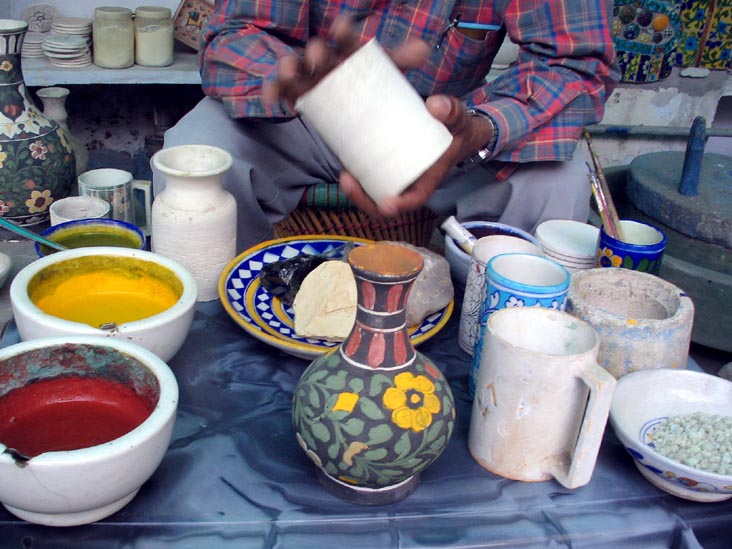 Demonstration, Jaipur Blue Pottery Art Centre, Near Jain Mandir, Amer Road, Jaipur, Rajasthan, India