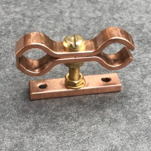 Copper Wall Mount Pipe Clamp Bracket 15mm Diameter Ports