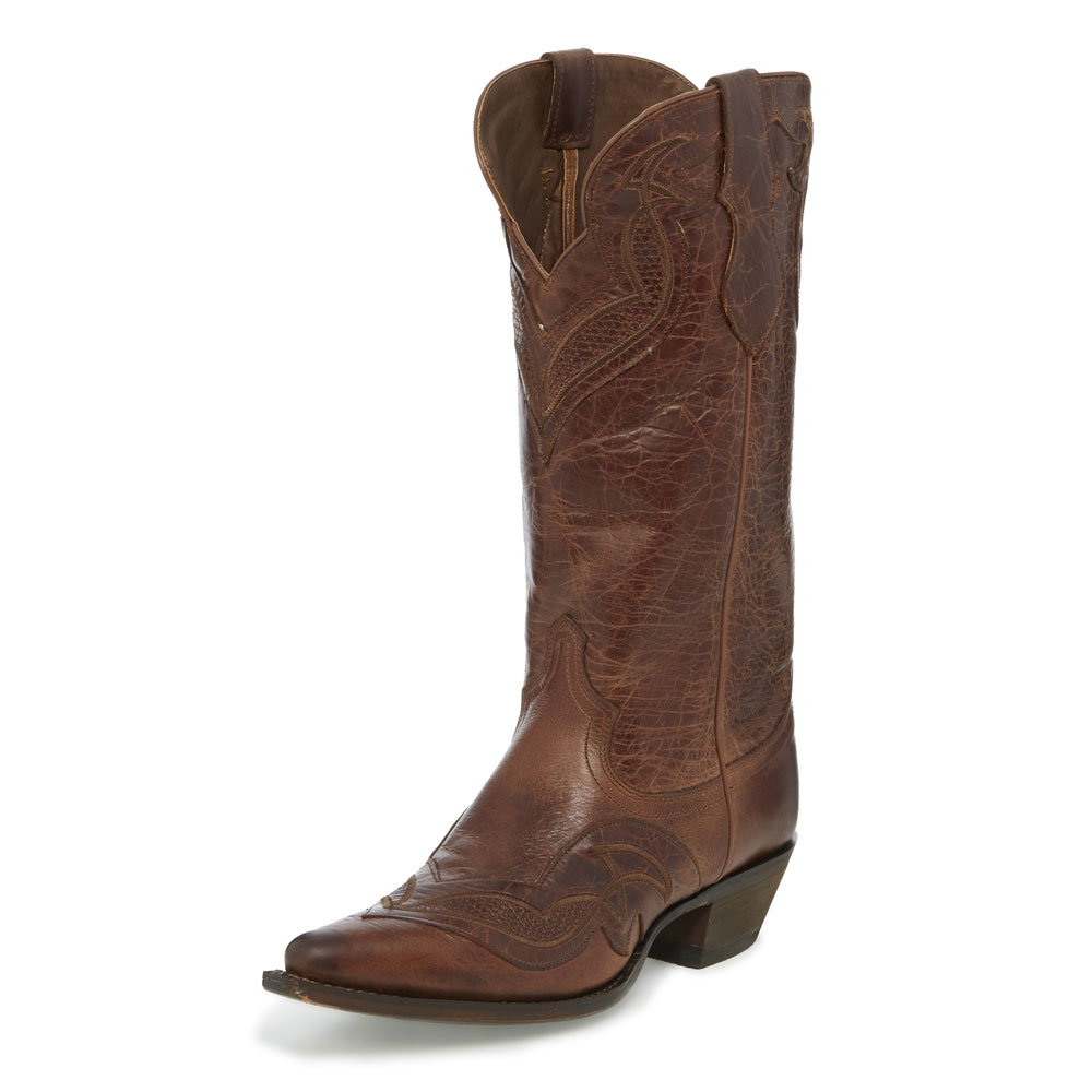  JUSTIN WOMEN'S MAPLE COWHIDE SNIP TOE WESTERN BOOTS