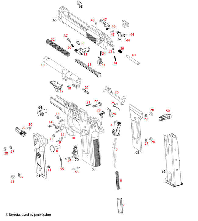 Beretta 92FS Schematic Diagram