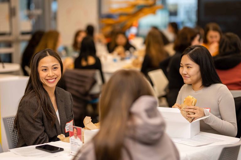 Students at a women entrepreneurship event