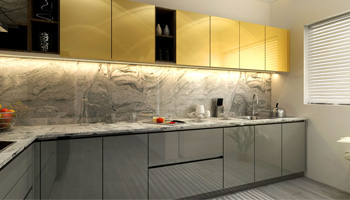 Wall tiles example in modular kitchen