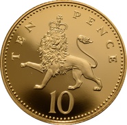 2008 Proof Gold 10p Coin Crowned Lion