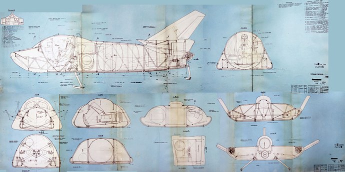 SPIRAL project, SPIRAL launcher, Spiral shuttle, supersonic launcher, orbital plane, orbital fighter plane, EPOC, EPOS, 105.11, 105.12, 105.13, soviet project, USSR, analogue plane