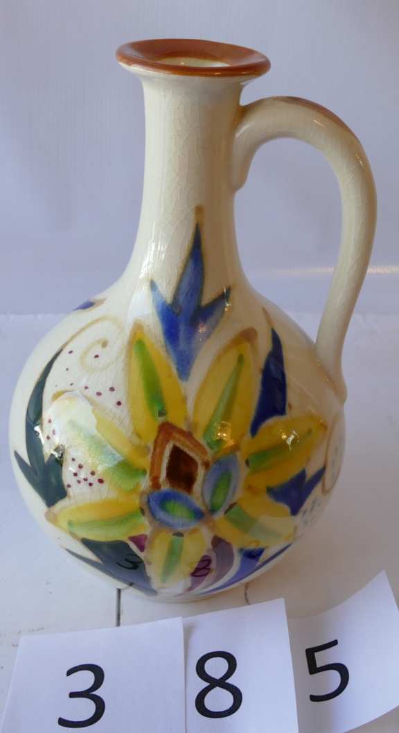 Vintage One Handled Glazed China Vase