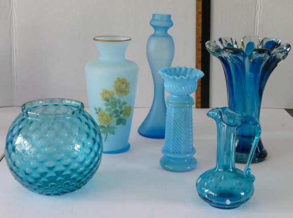 Blue Glass Vases