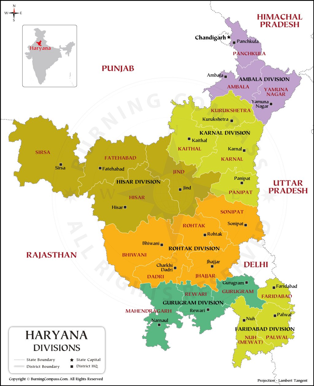 Haryana Division Map