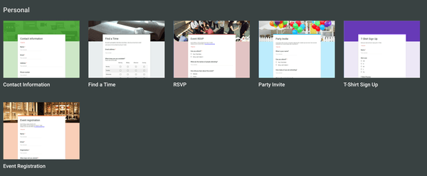 Google Forms templates