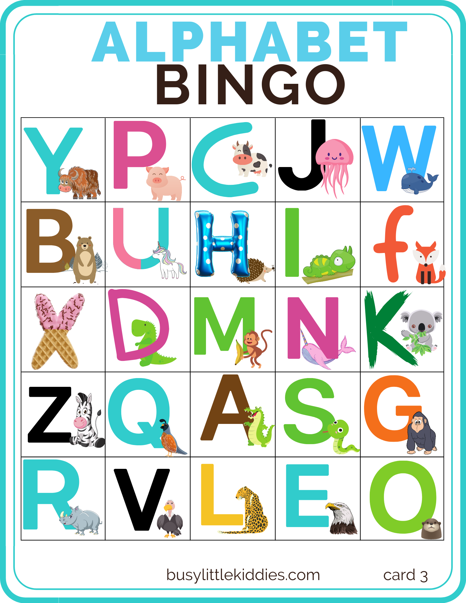 Alphabet Bingo / Choose from uppercase and lowercase letters, and ...