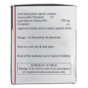 Labmox 500, Generic Amoxil, Amoxycillin Trihydrate 500mg, Box description