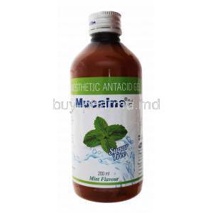 Mucaine Gel, bottle front presentation