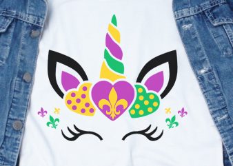 Unicorn Mardi Gras SVG – Festival – t-shirt design for commercial use