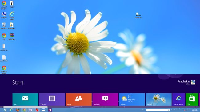 How to Open Windows 8 Start Screen Within Desktop Screen