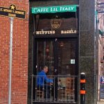 A customer relaxes at Caffe Lil Italy on Salem Street in the North End.