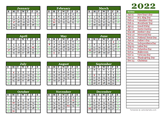 Get Calendar 2022 Word Format PNG