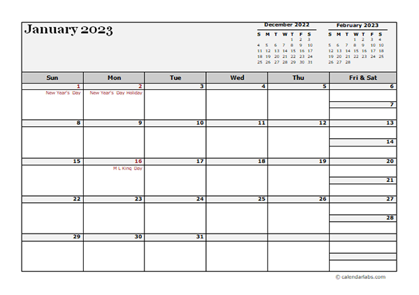 Free Monthly Calendar Template 2023 Pdf Download - Printable Templates Free