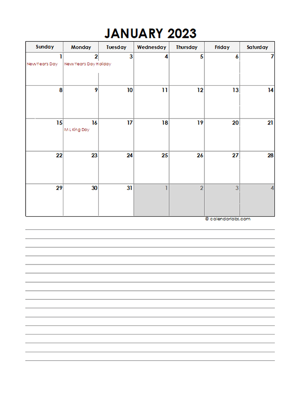 2023 Monthly Excel Template Calendar - Free Printable Templates